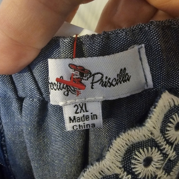 Perfectly Priscilla NWT Women's Romper One Piece Embroidered Floral Size 2XL - Picture 4 of 8